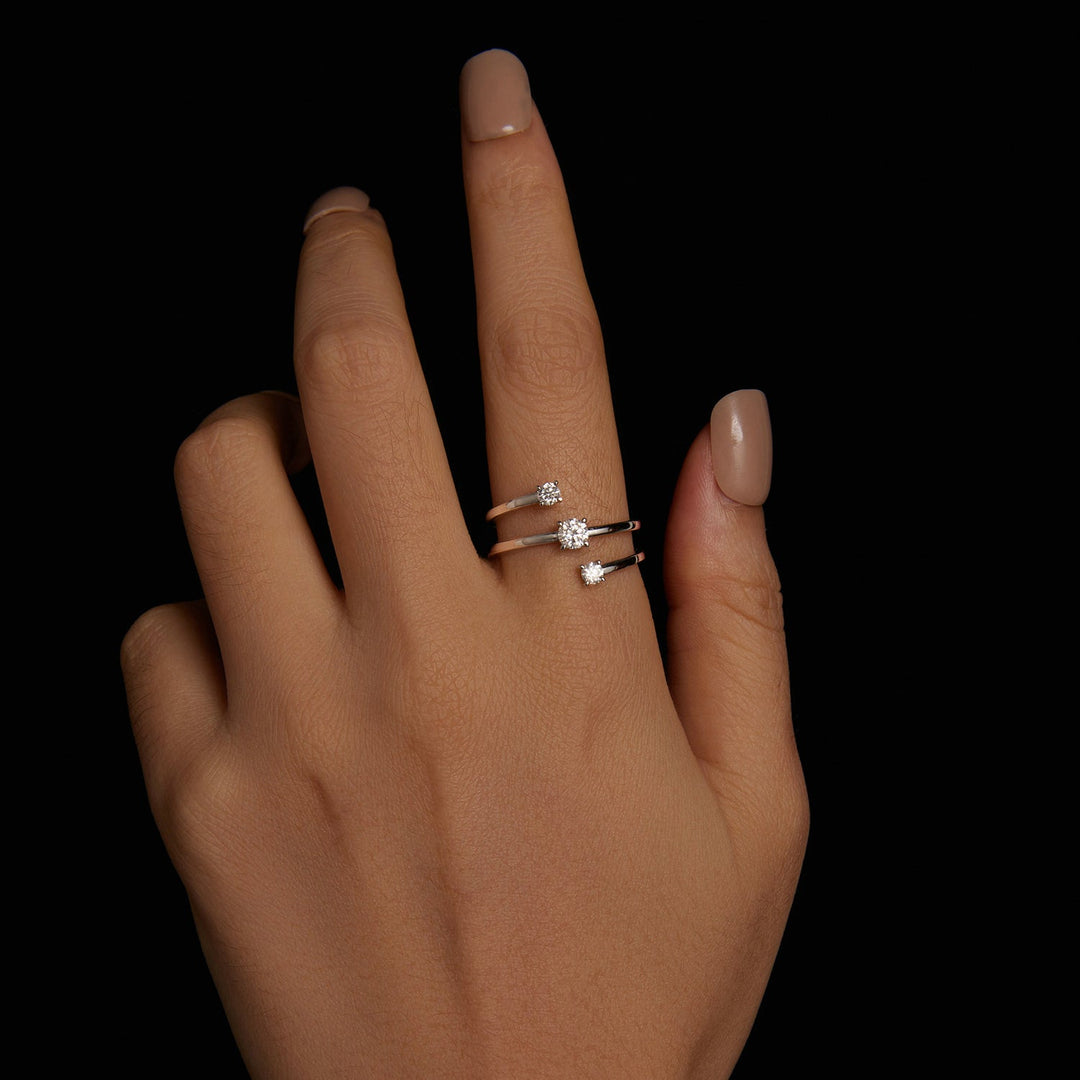 925 Sterling Silver 3mm Moissanite Ring for Women