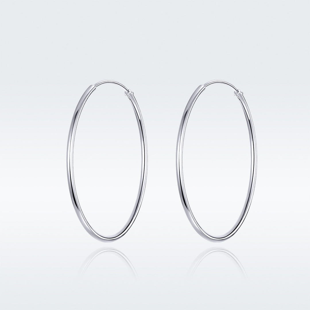925 Sterling Silver Plated Platinum Earrings 3cm for Women