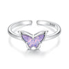 925 Sterling Silver Transparent Glass Pendant Rings for Women
