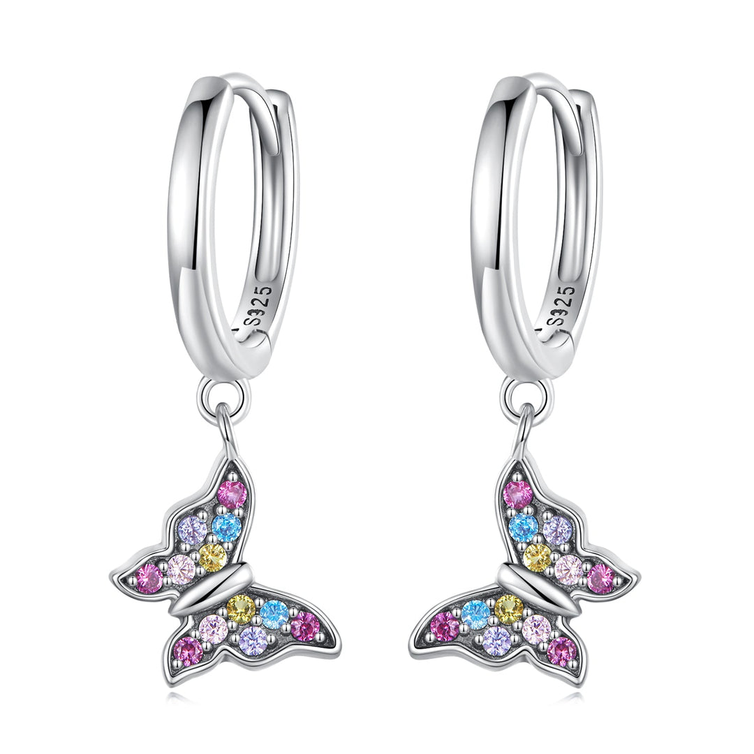 925 Sterling Silver Earrings with Pavé Setting CZ, 2.3*0.95cm, for Women