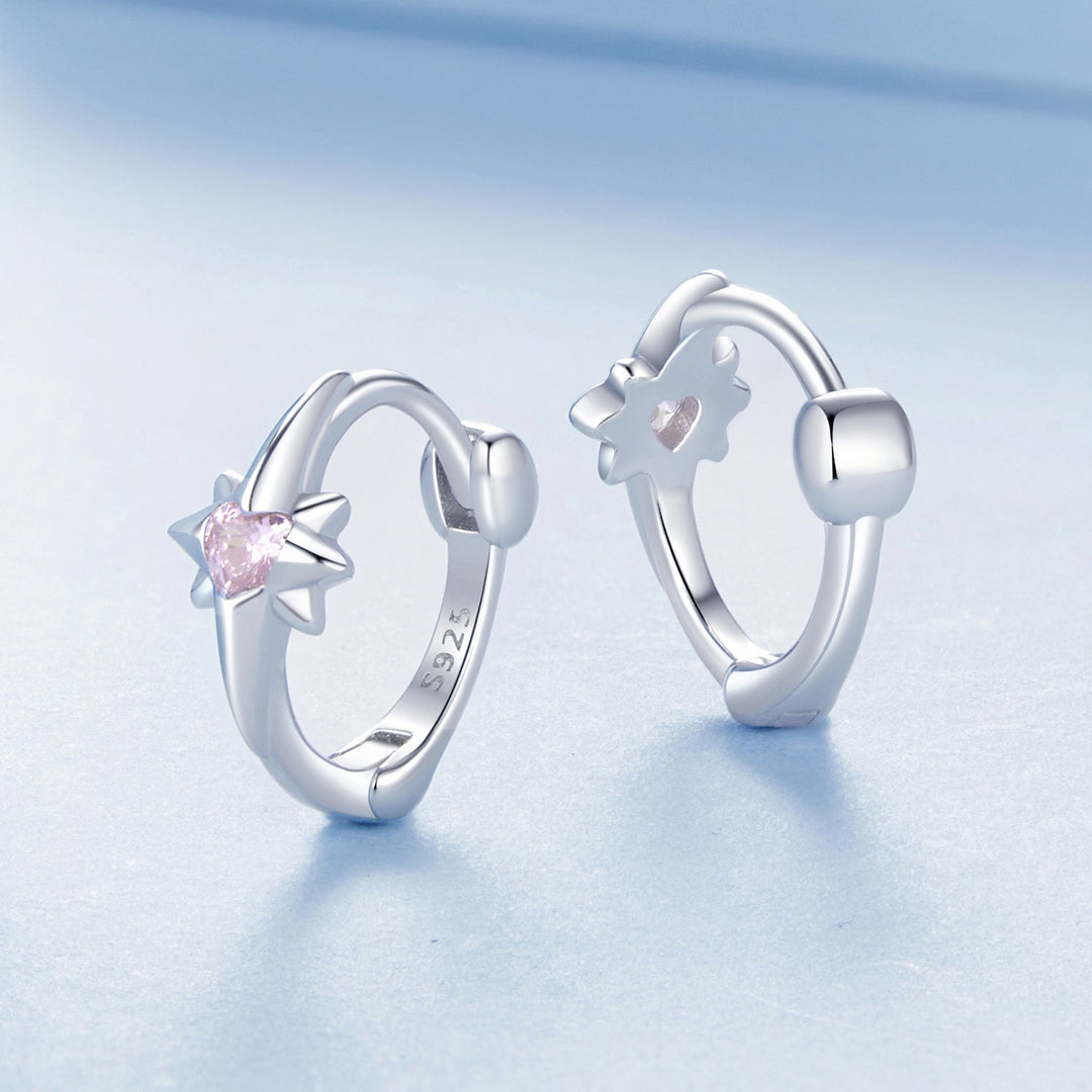 925 Sterling Silver White Gold Plated Earrings with CZ for Women