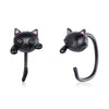 925 Sterling Silver Earrings with Black Gold Enamel for Women