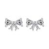 925 Sterling Silver White Gold Plated CZ Earrings for Women - 0.7x1.0cm