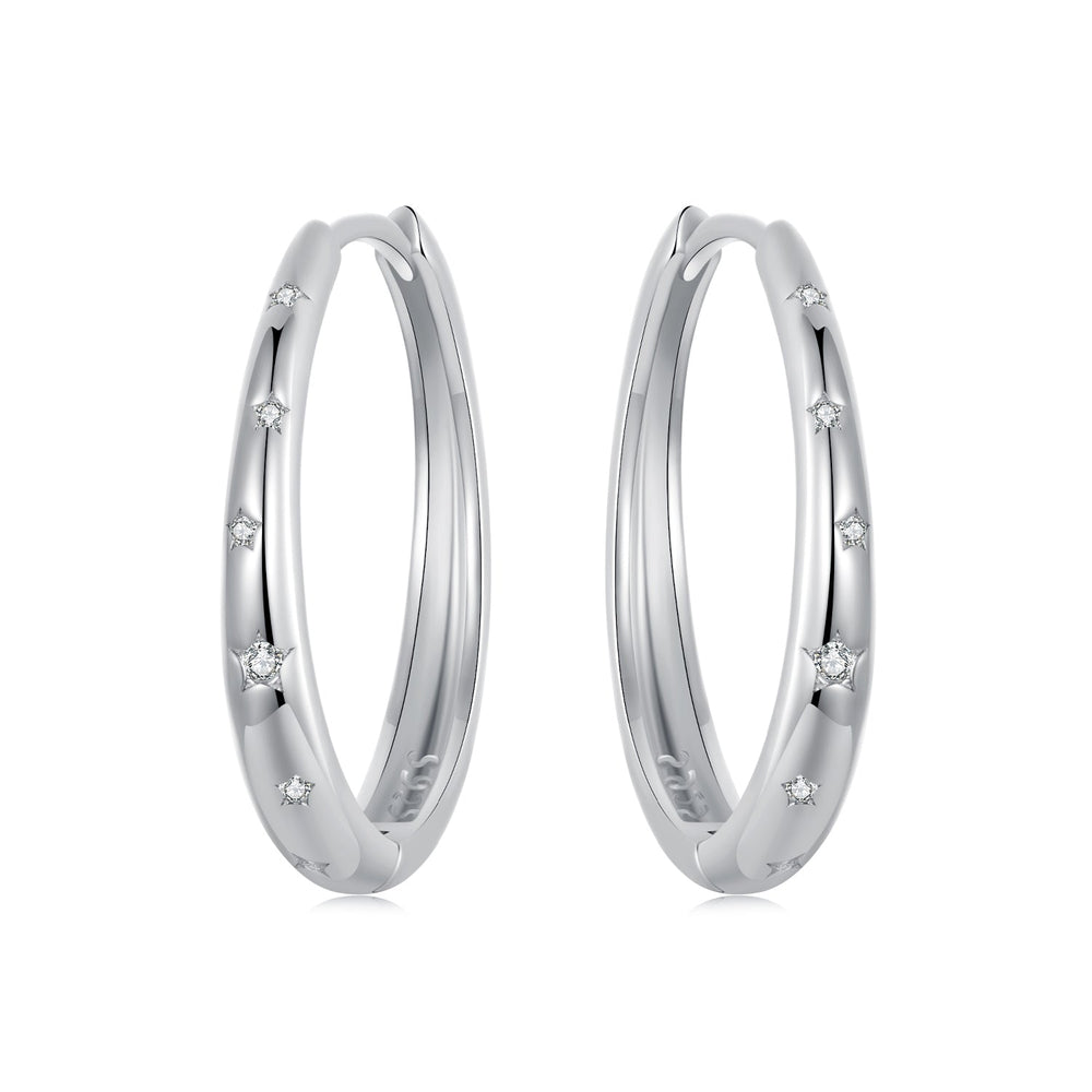 925 Sterling Silver Earrings with Pavé Setting CZ for Women