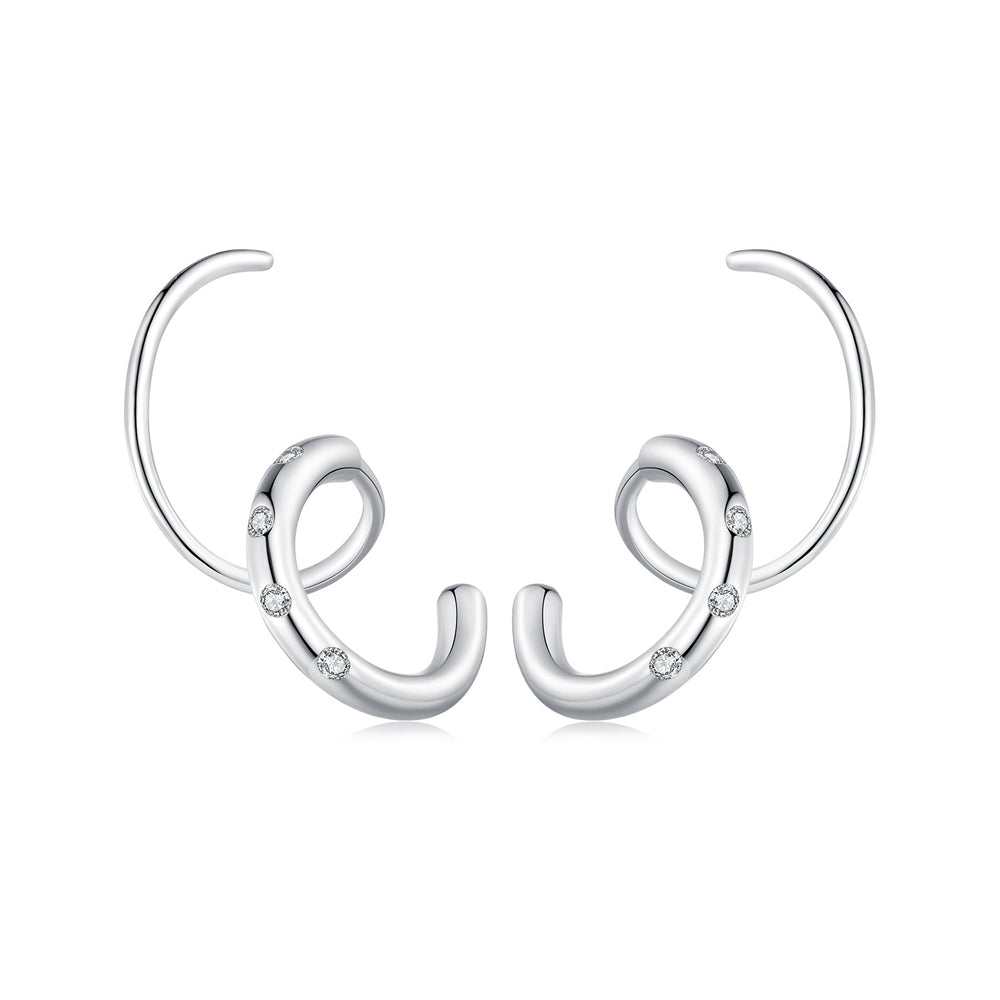 925 Sterling Silver CZ Pavé Earrings for Women