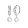925 Sterling Silver Earrings with Quality Shell Pearl and CZ