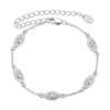 925 Sterling Silver White Gold Plated Bracelet with CZ Pendants for Women