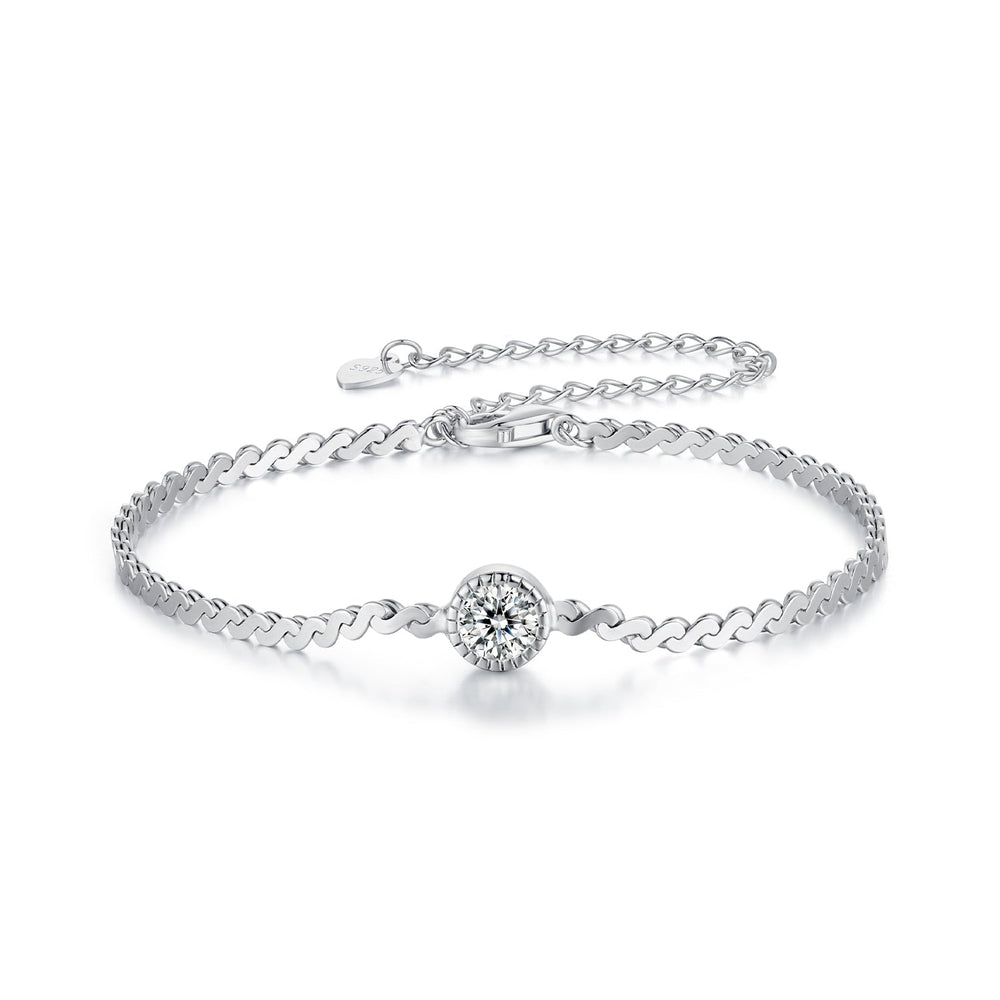 S925 Sterling Silver 5.0mm Moissanite Bracelet for Women