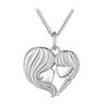 925 Sterling Silver Necklace with Platinum Plating, 400mm Chain Length, Pendant 24x21mm for Women