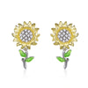 925 Sterling Silver Plated Gold Earrings with Enamel Process