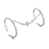 925 Sterling Silver Plated CZ Ring 30mm Chain Length, 1.7mm Width for Women