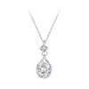 925 Sterling Silver White Gold Plated 40+5cm Necklace with Pavé Setting CZ for Women
