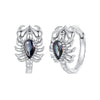 925 Sterling Silver Earrings with Transparent Glass - 13*8mm for Women