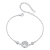 925 Sterling Silver White Gold Plated Bracelet with CZ Pendant