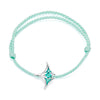 925 Sterling Silver Adjustable Bracelet with Enamel and Transparent Glass Pendant for Women