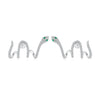 925 Sterling Silver Earrings with Plated Platinum and Pavé Setting CZ, 1.5x2.2cm for Women