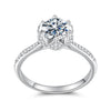 925 Sterling Silver Moissanite Ring 1ct Size 6 White Gold Plated for Women