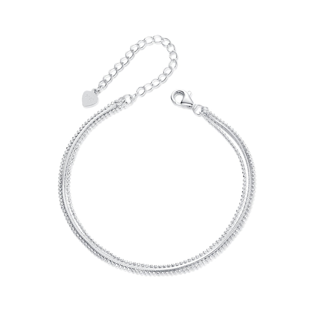 925 Sterling Silver & White Gold Plated Bracelet