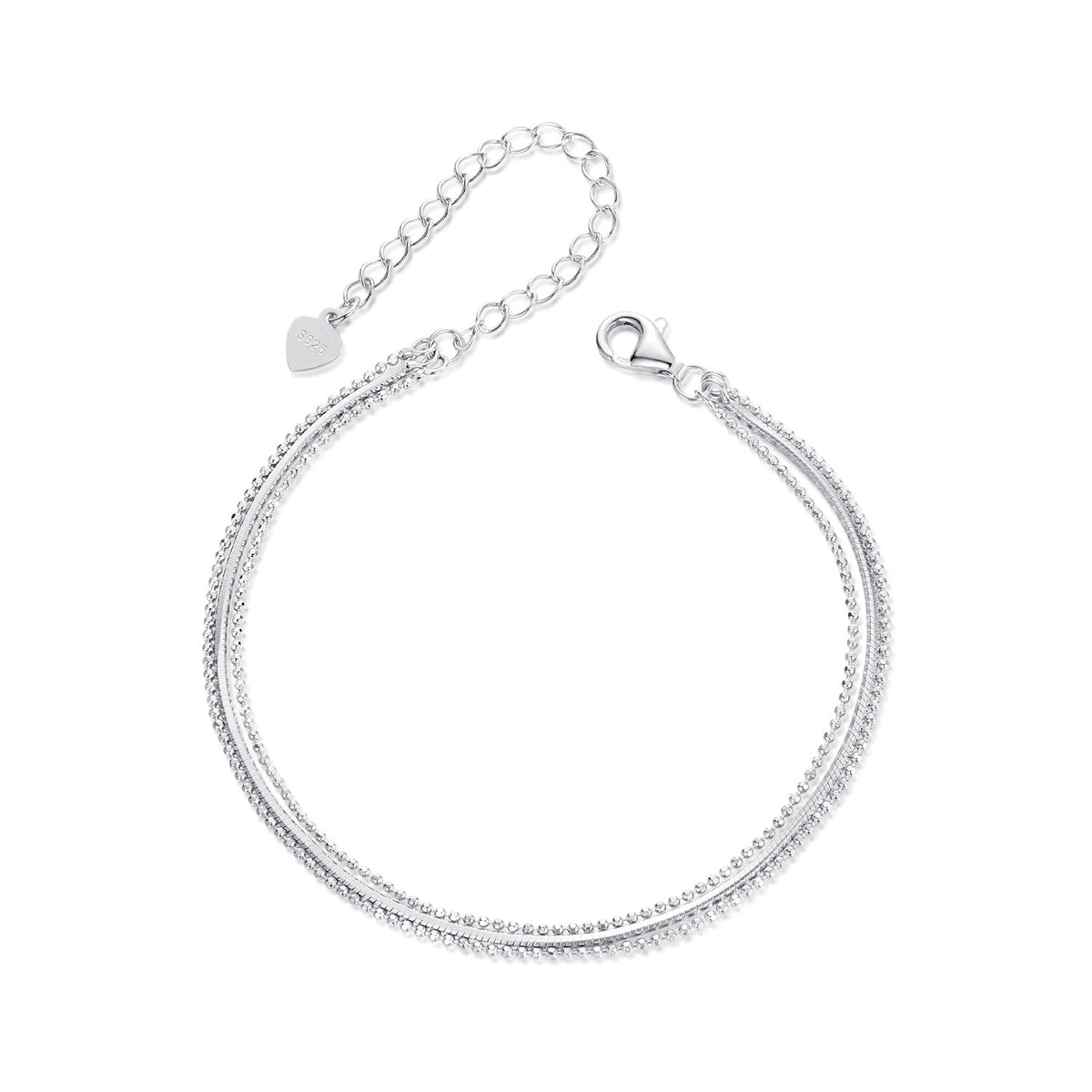 925 Sterling Silver & White Gold Plated Bracelet - image 2 of 7
