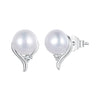 925 Sterling Silver Pavé Setting CZ & Natural Fresh Water Earrings for Women - 10*7mm