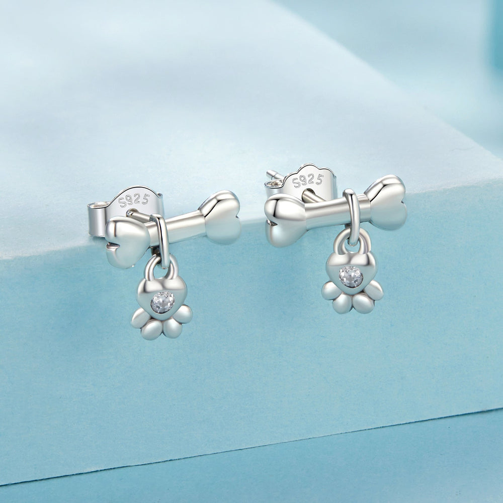 925 Sterling Silver Earrings with Pavé Setting CZ in Oxidized Silver