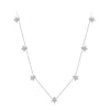 925 Sterling Silver Moissanite 0.25 Carat Necklace with Pavé Setting for Women