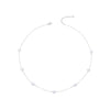 925 Sterling Silver White Gold Plated Necklace with Shell Pearl 400+50mm