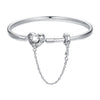 925 Sterling Silver Bracelet with Pavé Setting CZ, Size 17.0 for Women