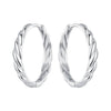 925 Sterling Silver Plated White Gold Earrings for Women - Size 11*3mm