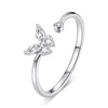925 Sterling Silver Ring with Pavé Setting CZ, Butterfly Design, 0.6cm for Women