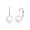 925 Sterling Silver White Gold Plated Freshwater Pearl Earrings for Women
