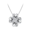 S925 Sterling Silver Pendant Necklace with Pavé Setting CZ in Platinum for Women