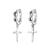 925 Sterling Silver Earrings with Pavé Setting CZ in Oxidized Finish