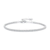 925 Sterling Silver Pavé Setting Bracelet with CZ for Women - Adjustable 18+5cm