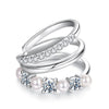 925 Sterling Silver Earrings with Moissanite and Freshwater Pearl for Women, 1.2*1.7cm, White Gold Plated