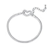 925 Sterling Silver Plated White Gold Bracelet - Adjustable 17+5cm