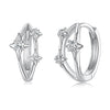 925 Sterling Silver Earrings with Pavé Setting CZ in White Gold for Women