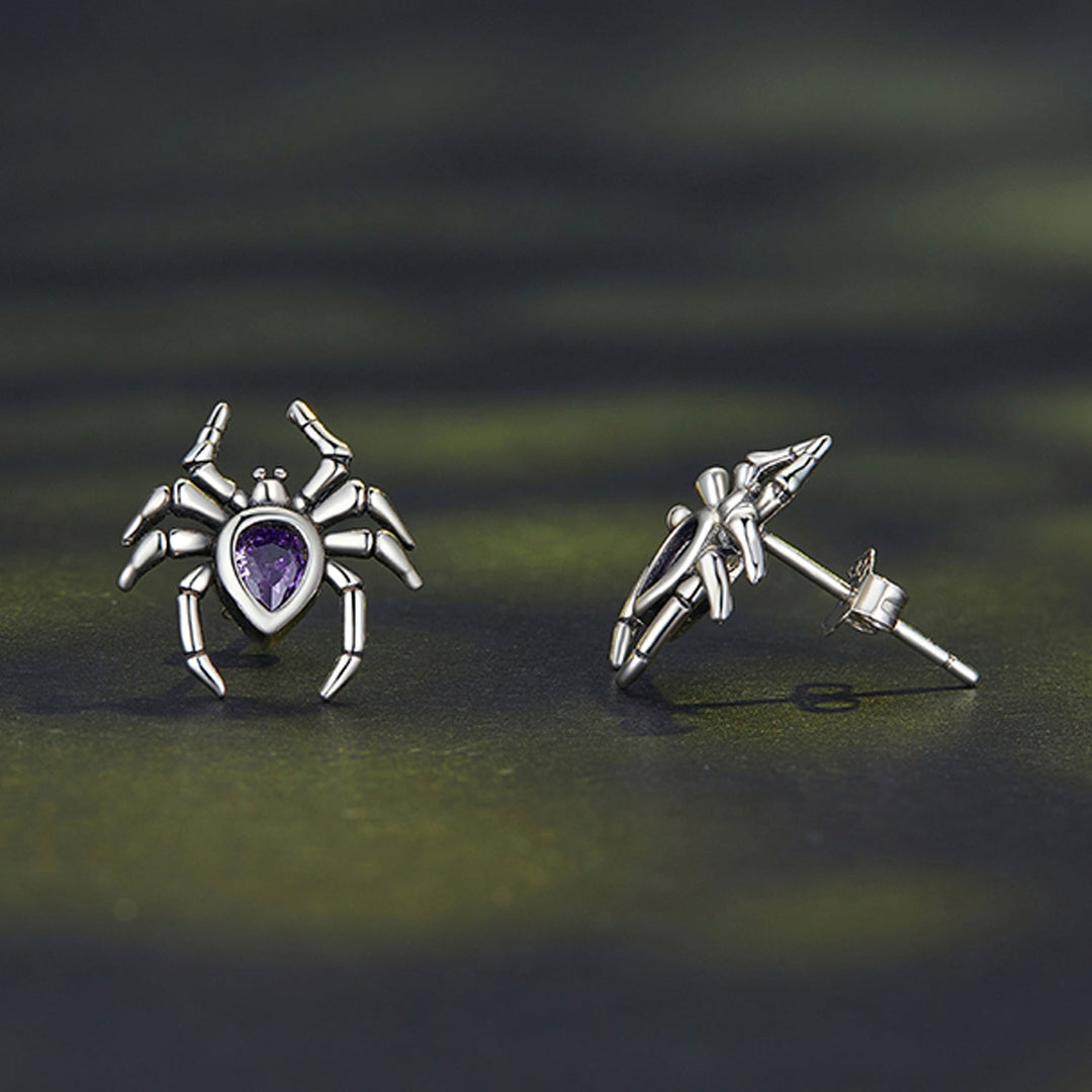 925 Sterling Silver Earrings with Pavé Setting CZ, Size 13*12mm
