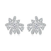 925 Sterling Silver Earrings with Pavé Set CZ in White Gold Finish, 1.1*1.0cm
