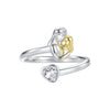 925 Sterling Silver White Gold Plated Ring with CZ - 3mm