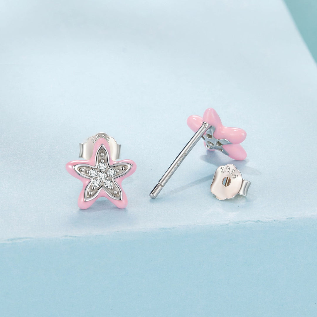925 Sterling Silver Enamel CZ Earrings for Women