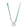 925 Sterling Silver Crystal Necklace with White Gold Plating - 42cm for Women