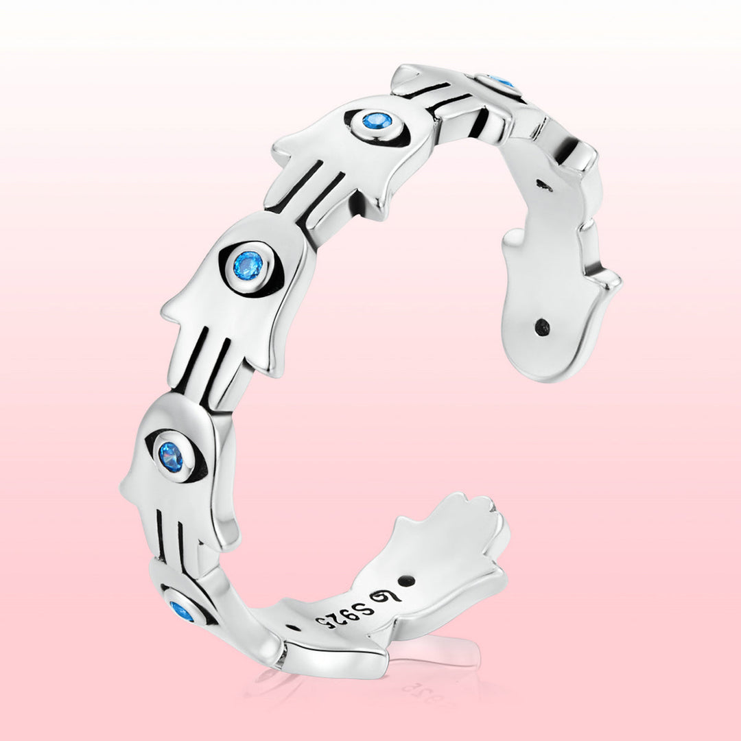 S925 Sterling Silver Pavé Setting CZ Oxidized Silver Ring
