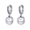 925 Sterling Silver Earrings with Quality Shell Pearl and CZ for Women