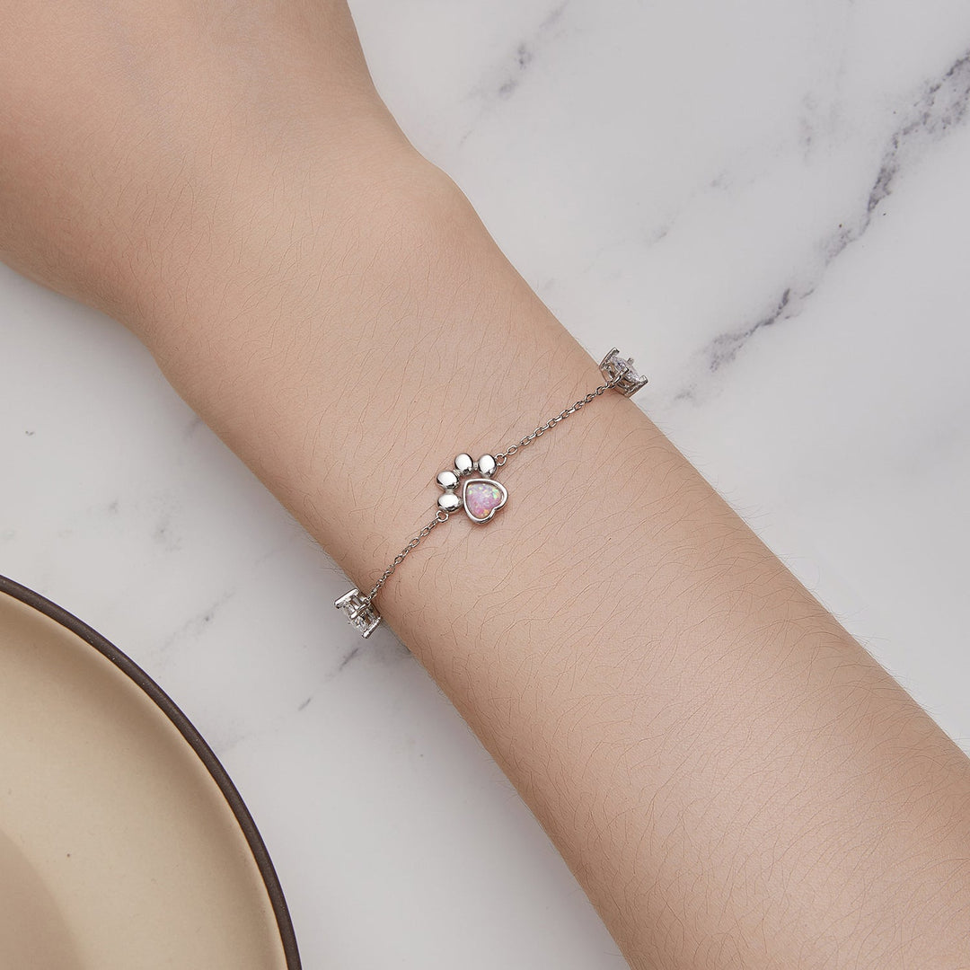 925 Sterling Silver Translucent Opal Bracelets for Women