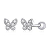 925 Sterling Silver Earrings with CZ in Pavé Setting - 0.4*0.5cm - Women