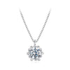 925 Sterling Silver Moissanite & CZ Pavé Necklace - 40+5cm for Women