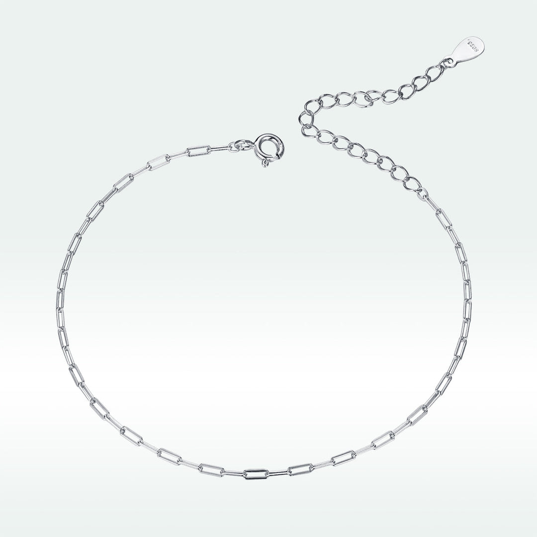 925 Sterling Silver & Plated Platinum Bracelet - 17+5cm Length