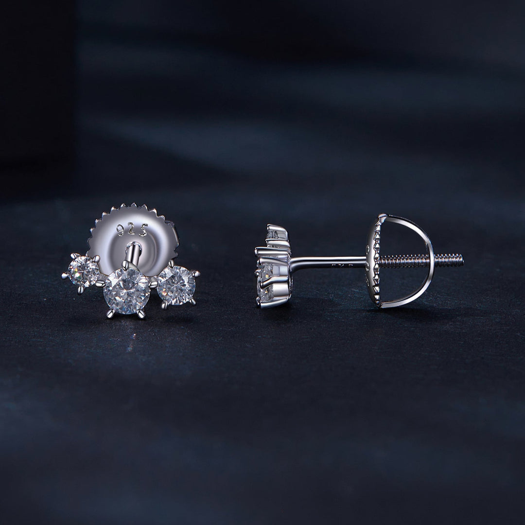 925 Sterling Silver Moissanite 0.01 Carat Earrings Size 4*9mm for Women
