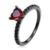 925 Sterling Silver Black Gold Plated 0.70 Carat CZ Ring Size 6 for Women